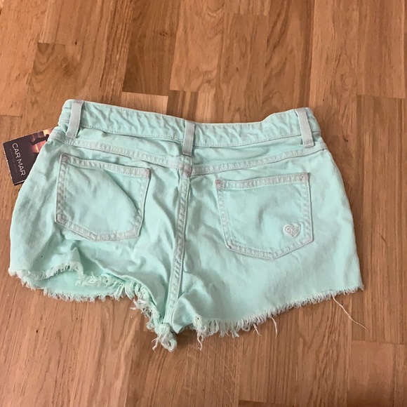 NWT Carmar mint green denim distressed shorts - Picture 4 of 6